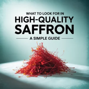 Close-up of authentic saffron threads versus adulterated or mixed saffron, highlighting what to look for when buying saffron.